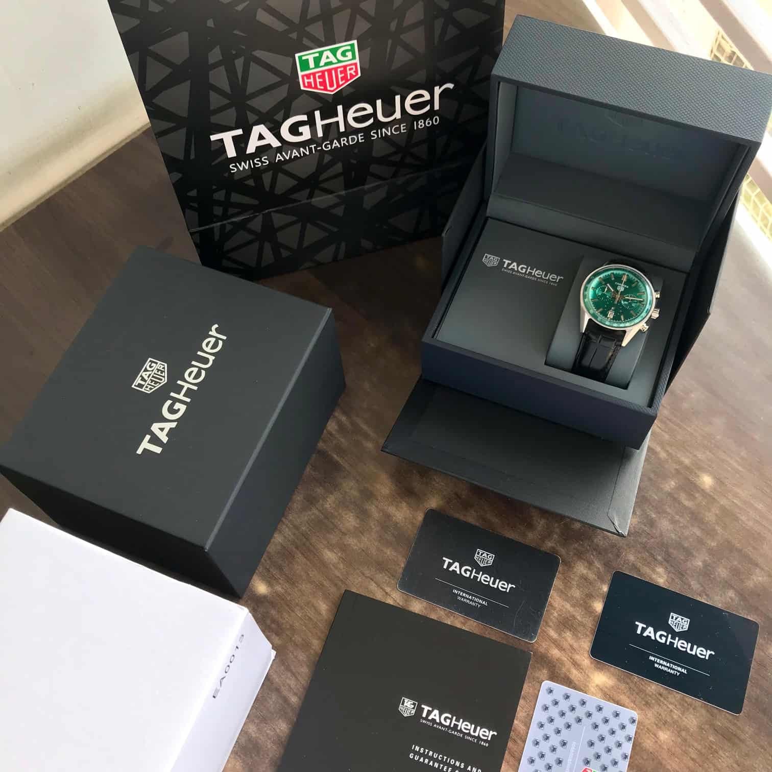 Tag Heuer Carerra Stainless Steel Green Dial Japanese Men’s Watch