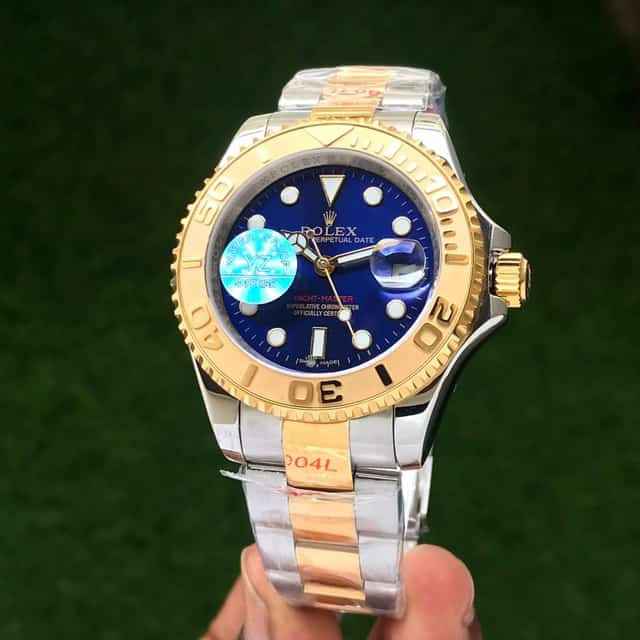 Rolex Yachtmaster Japanese Two Tone Gold & Blue Dial Mens Watch