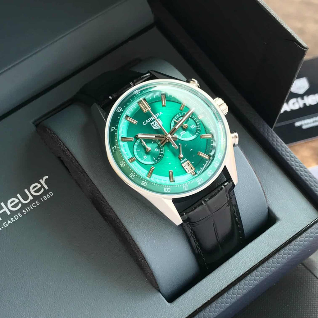 Tag Heuer Carerra Stainless Steel Green Dial Japanese Men’s Watch