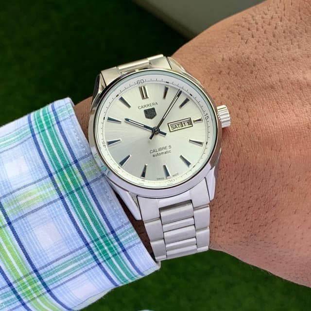 Tag Heuer Calibre 5 Stainless Steel White Dial Automatic Master Quality Mens Watch