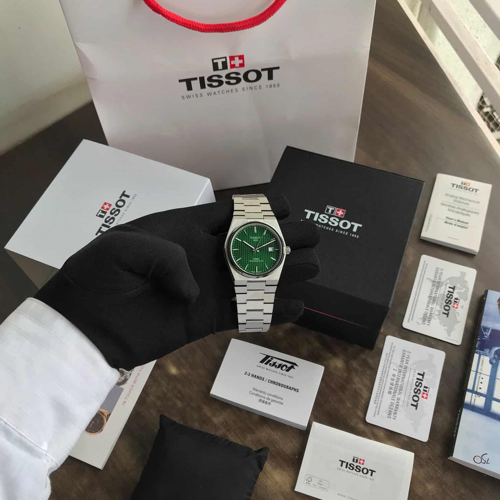 Tissot PRX Stainless Steel Green Dial Japanese Mens Watch