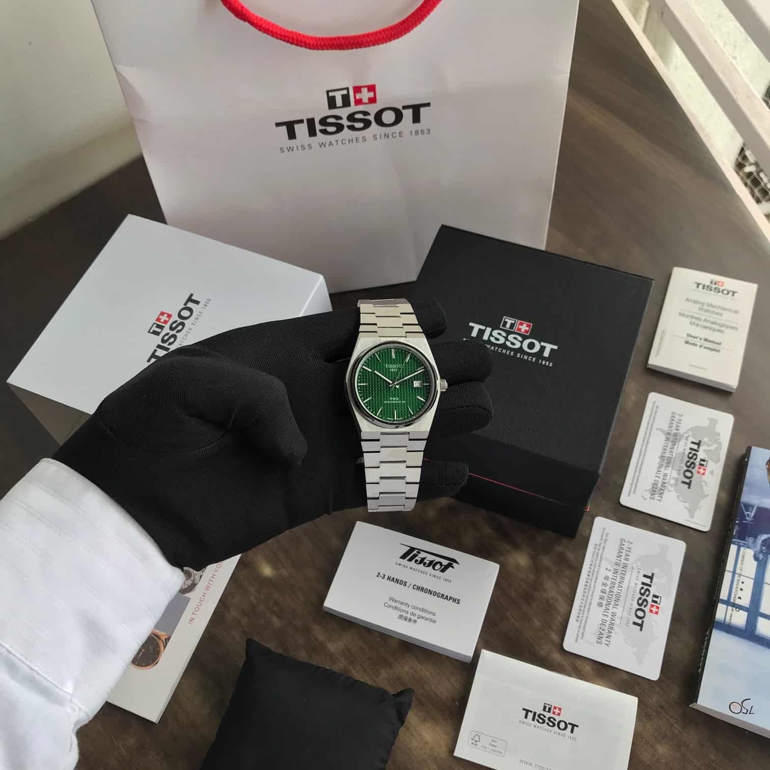 Tissot PRX Stainless Steel Green Dial Japanese Mens Watch