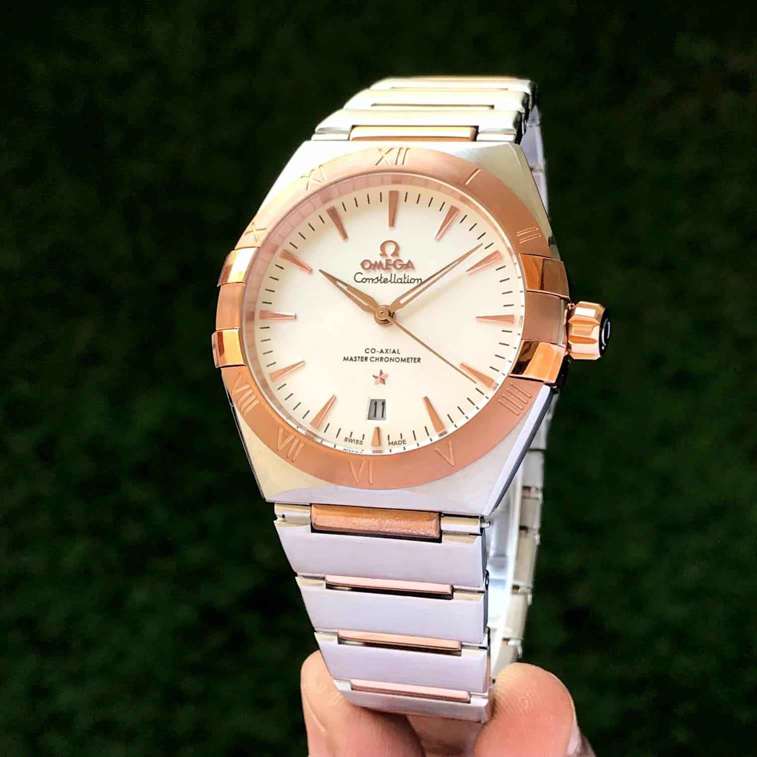 Omega Co-Axial Constellation RoseGold White Dial Japanese Automatic Mens Watch