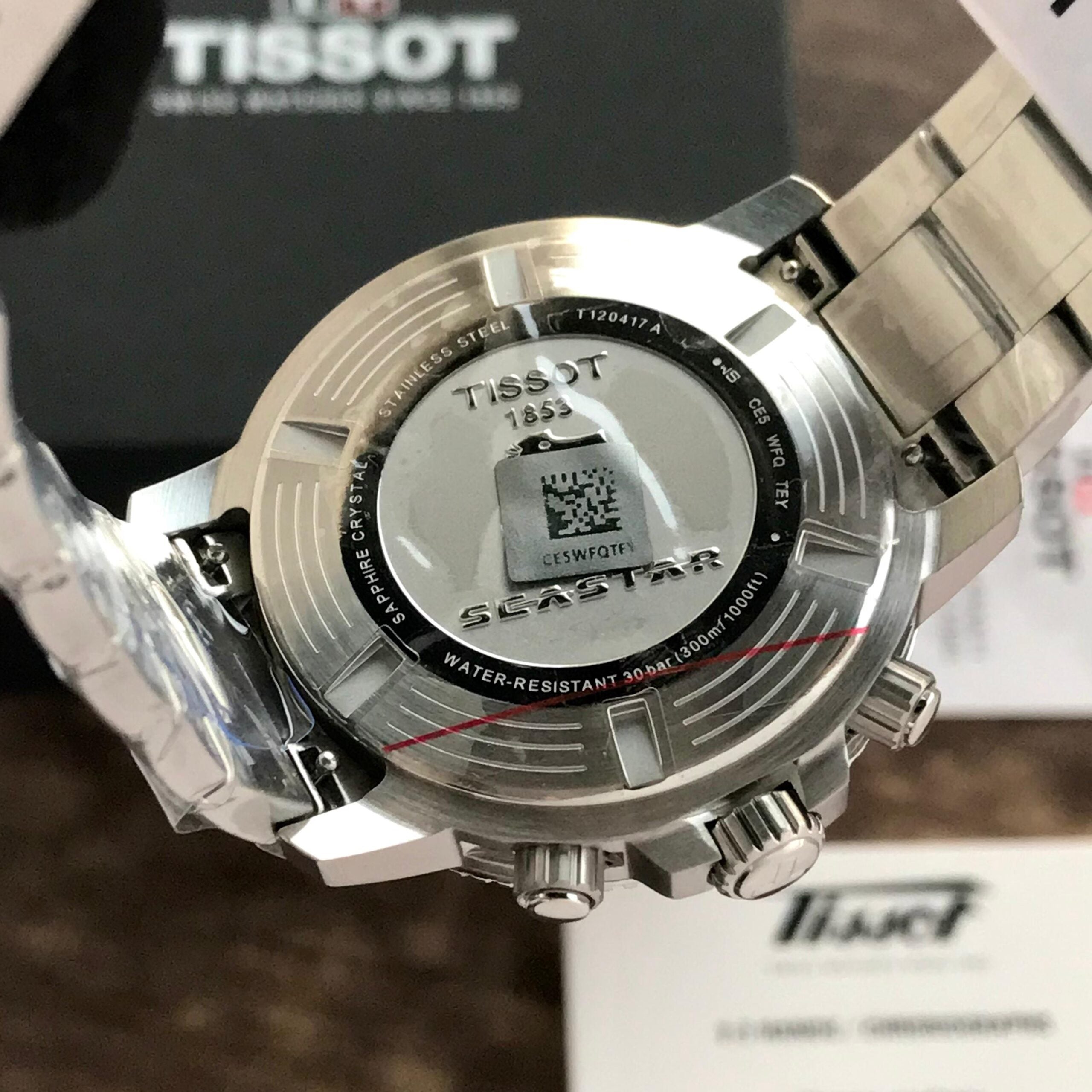 Tissot Seastar 1000 Chronograph’s Silver Black Dial Authentic Quality Men’s Watch