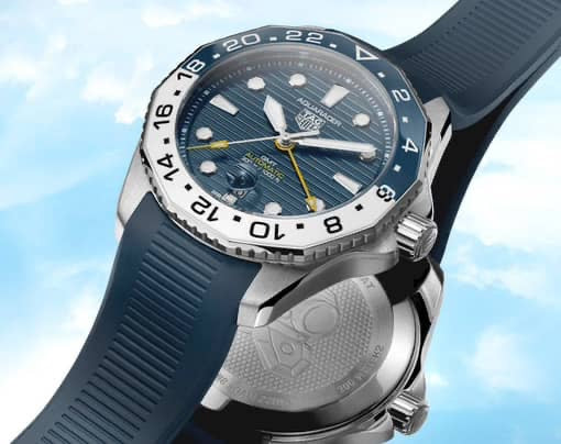 TAG Heuer Aquaracer Professional 300 GMT Blue Fiber Strap Automatic Mens Watch