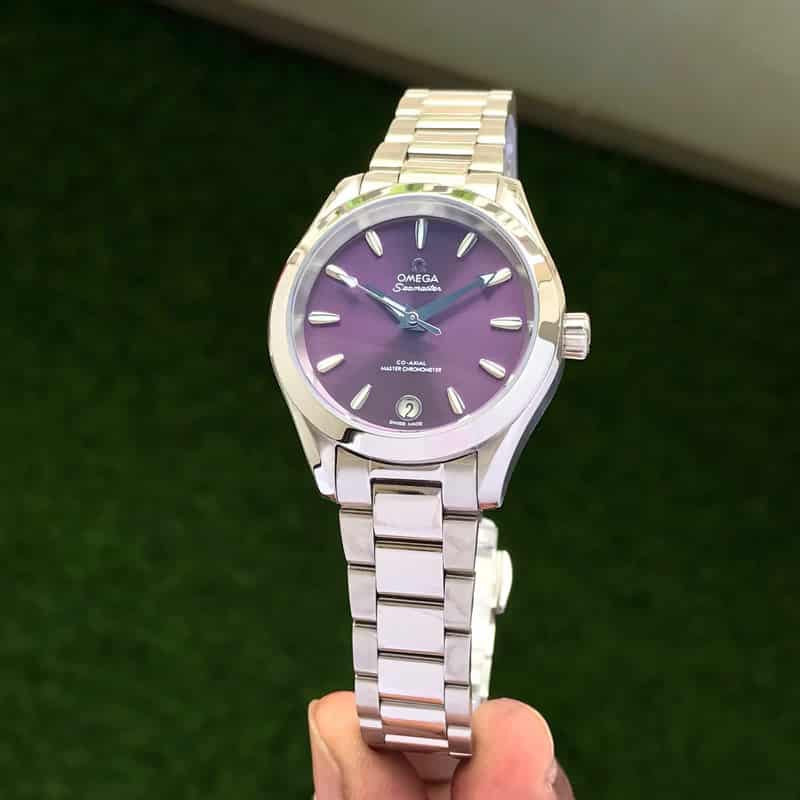 Omega Aqua Terra Shades Co-Axial Master Chronometer Silver Purple 34 mm Women’s Watch