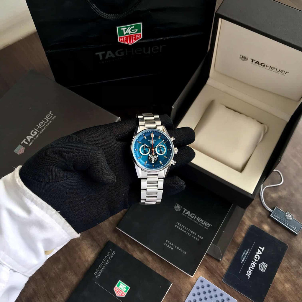 Tag Heuer Carrera Tourbillon Japanese Stainless Steel Blue Dial Men’s Watch