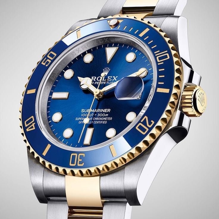 Rolex Submariner Two Tone Blue Dial Swiss ETA Automatic Men’s Watch