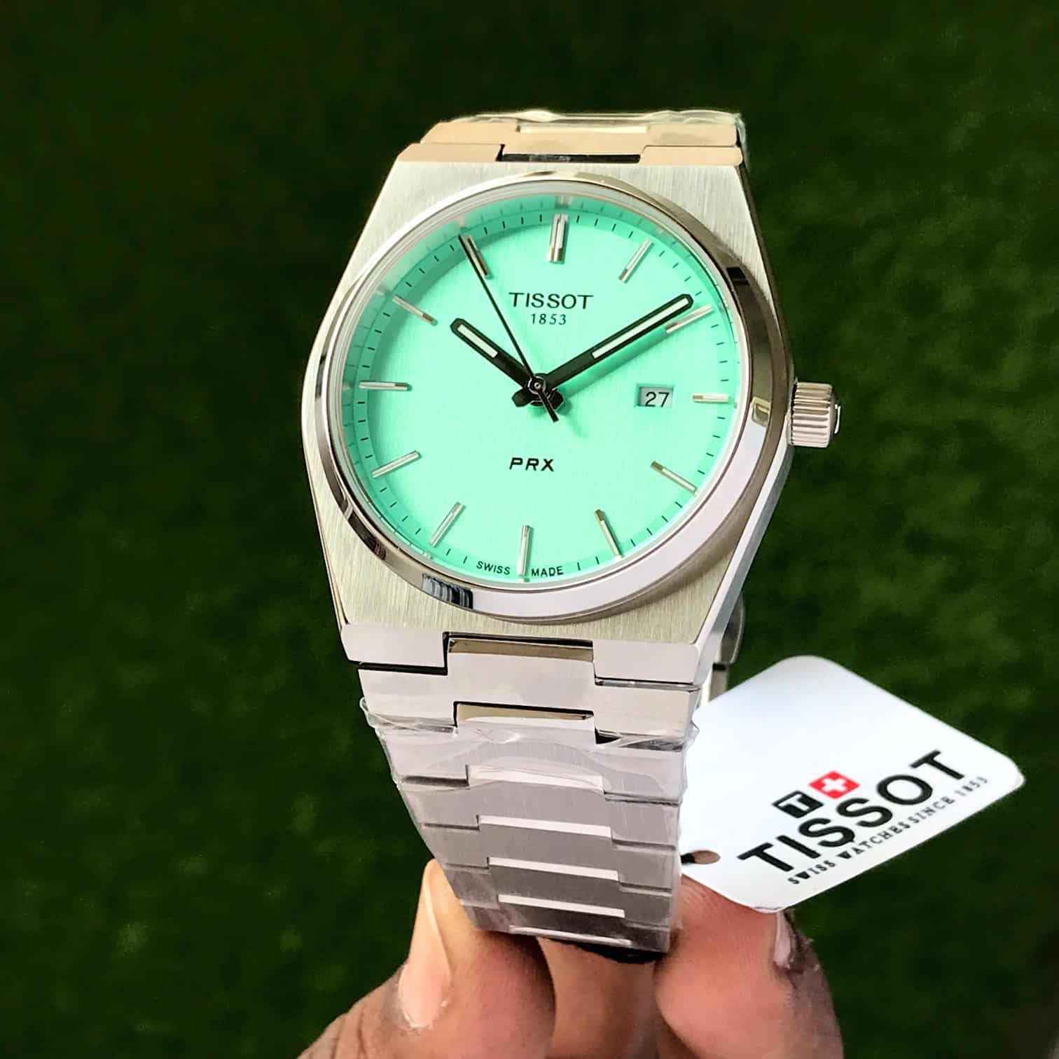Tissot PRX T-Classic Tiffany Mint Japanese Quartz Movement Stainless Steel Watch