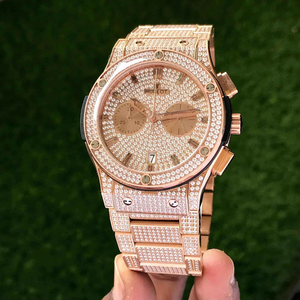 Hublot Big Bang Full Diamond Japanese Quality Rose gold Men’s Watch