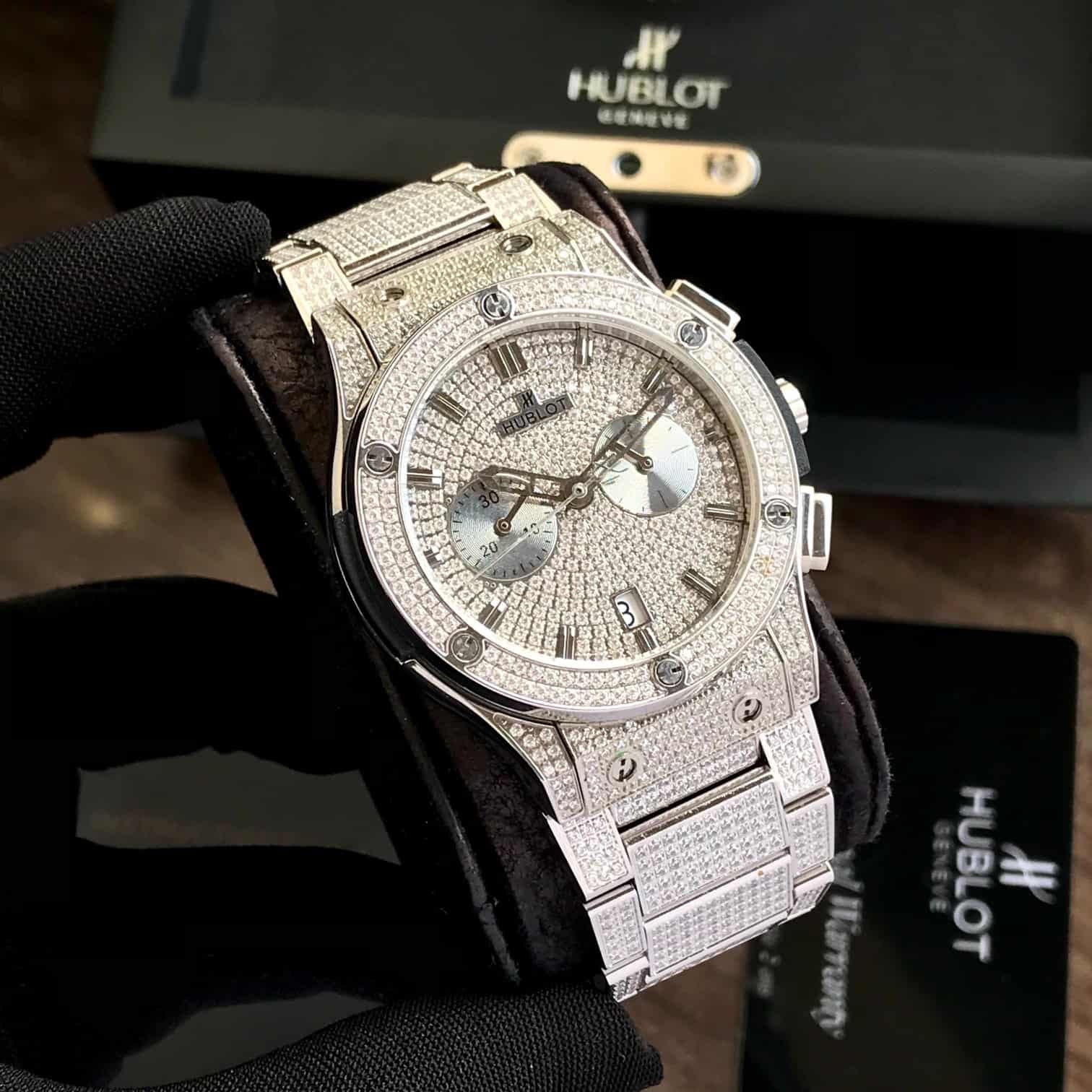 Hublot Big Bang Full Silver Diamond Japanese Quality Men’s Watch