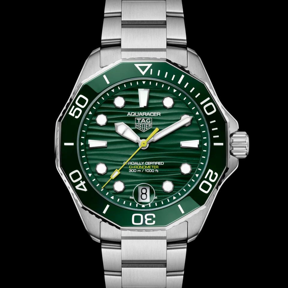 Tag Heuer Aquaracer Silver Green Dial Japanese Automatic Men’s Watch