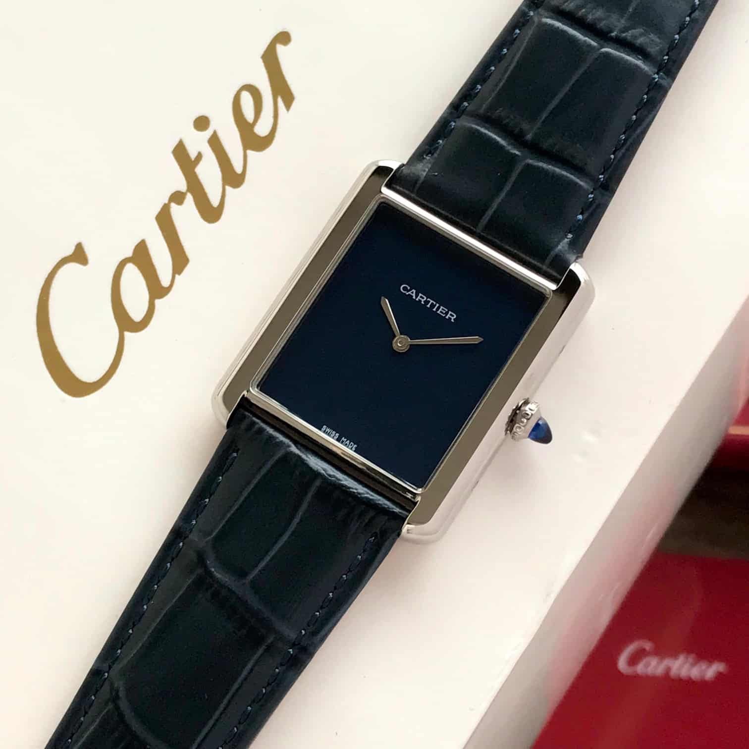 Cartier Tank Silver Green Premium Unisex Watch