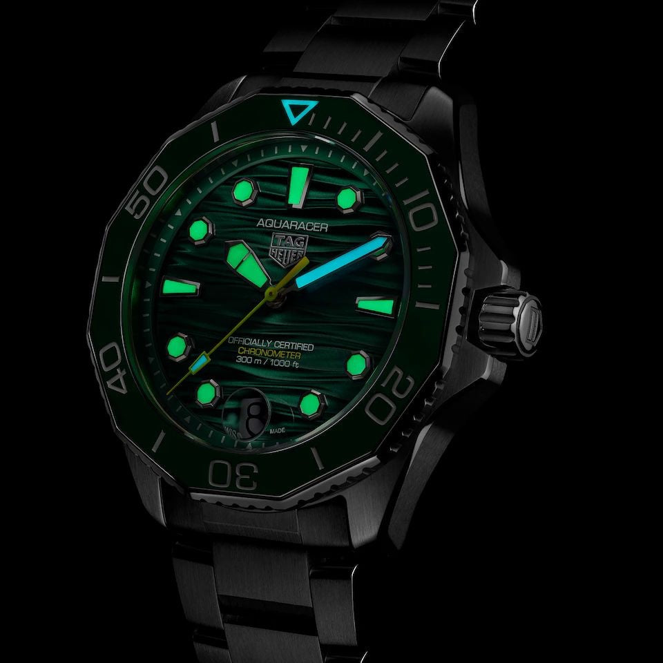 Tag Heuer Aquaracer Silver Green Dial Japanese Automatic Men’s Watch