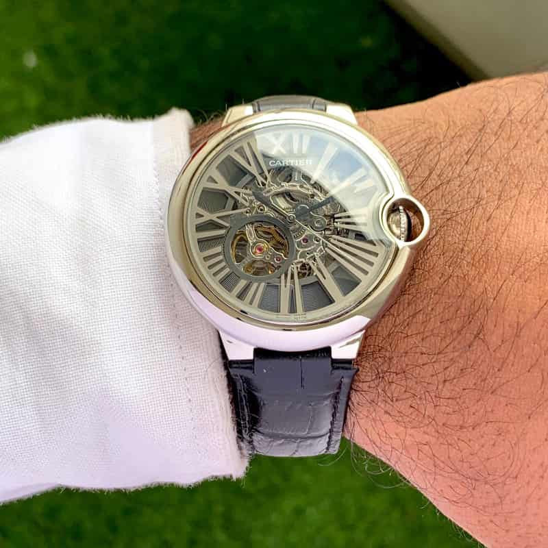 Cartier Ballon Bleu Skeleton Silver Dial Swiss Automatic Premium Men’s Watch