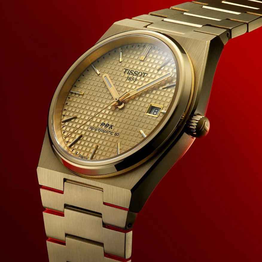 Tissot PRX Powermatic 80 Gold Tone Automatic Mens Watch