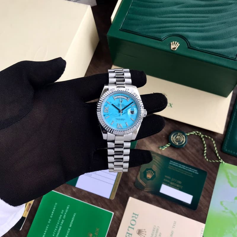 Rolex Day Date Stainless Steel Sky Blue Dial Japanese Automatic Master Quality Men’s Watch