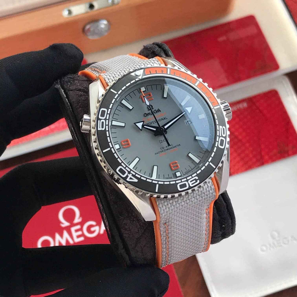 Omega Seamaster Planet Ocean Grey Dial Japanese Automatic Mens Watch