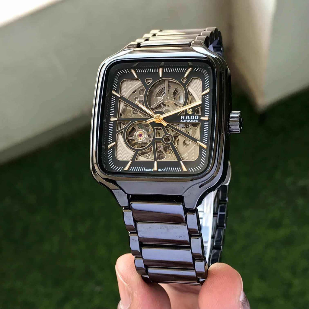 Rado True Square Automatic Open Heart Full Ceramic Mens Watch