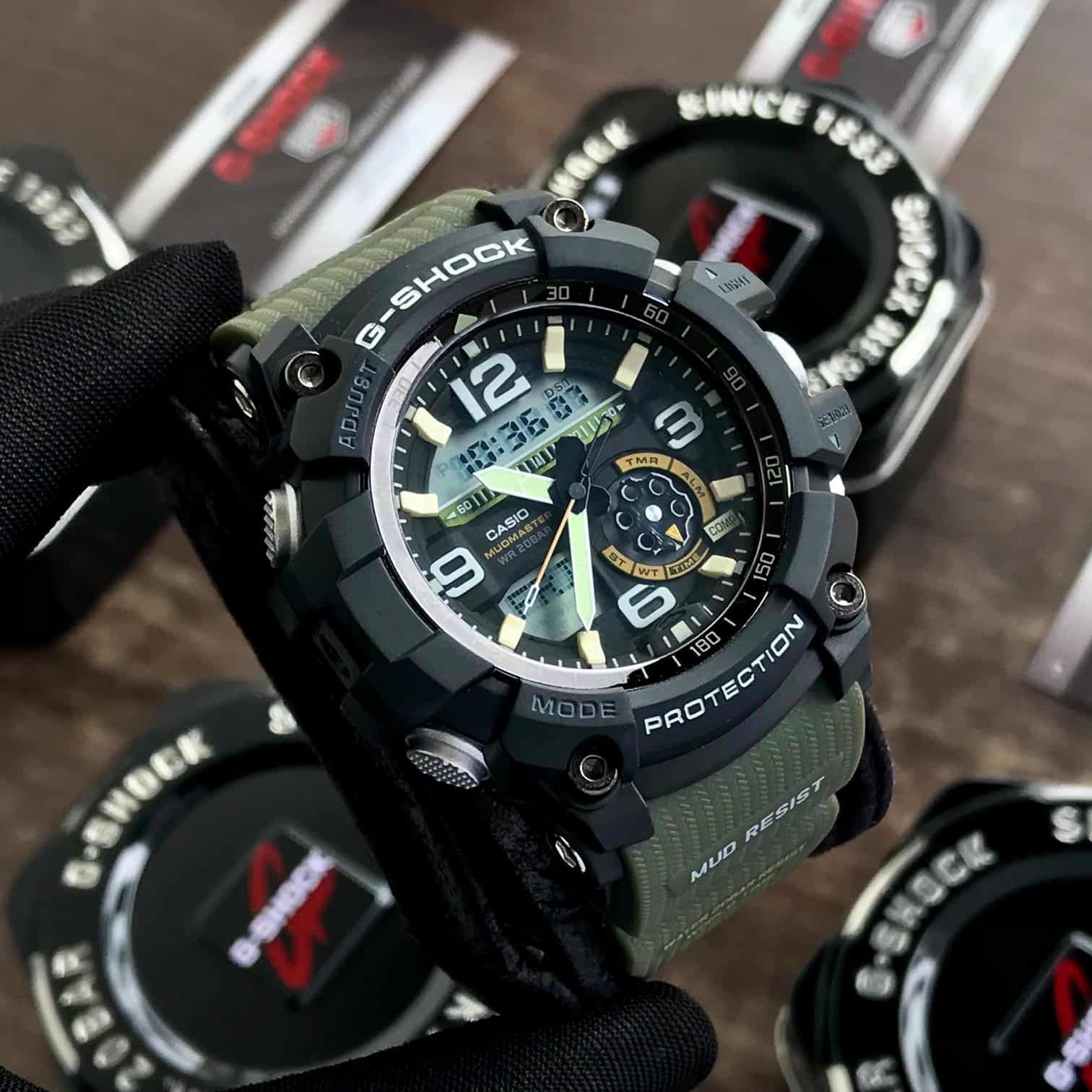 Casio G-Shock Mudmaster GG-1000-1A3DR Black Analog-Digital Dial Green Resin Strap Men’s Watch G662