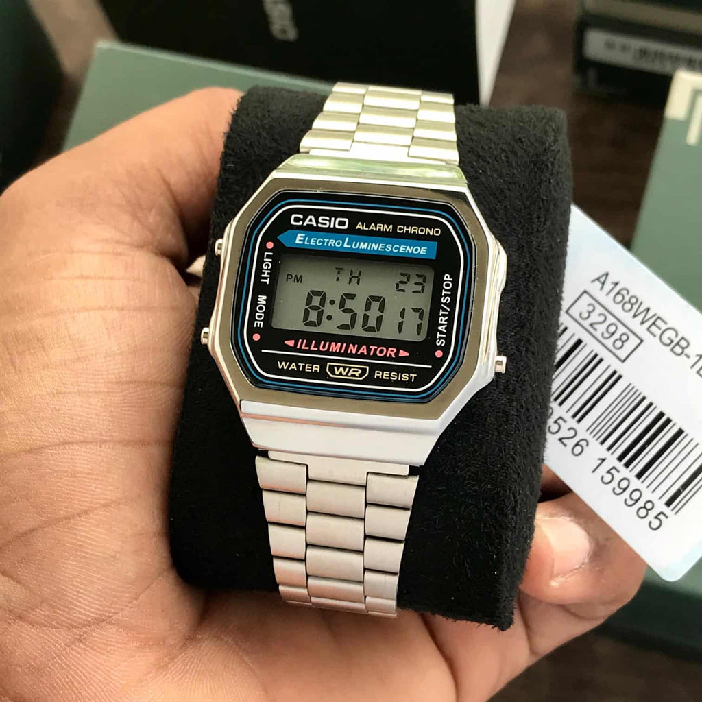 Casio Vintage Retro Collection Digital Watch A168WA-1YES Silver Unisex Watch