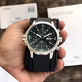IWC Aquatimer Chronograph’s Day Date Black Dial Black Belt Men’s Watch