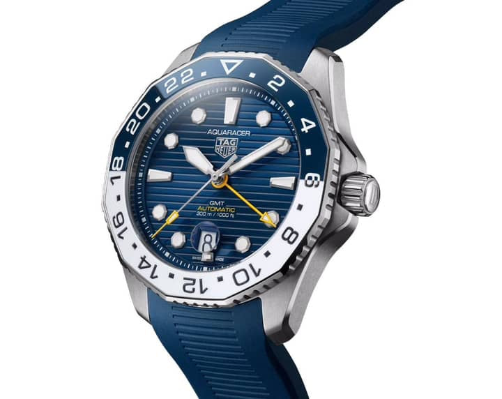 TAG Heuer Aquaracer Professional 300 GMT Blue Fiber Strap Automatic Mens Watch