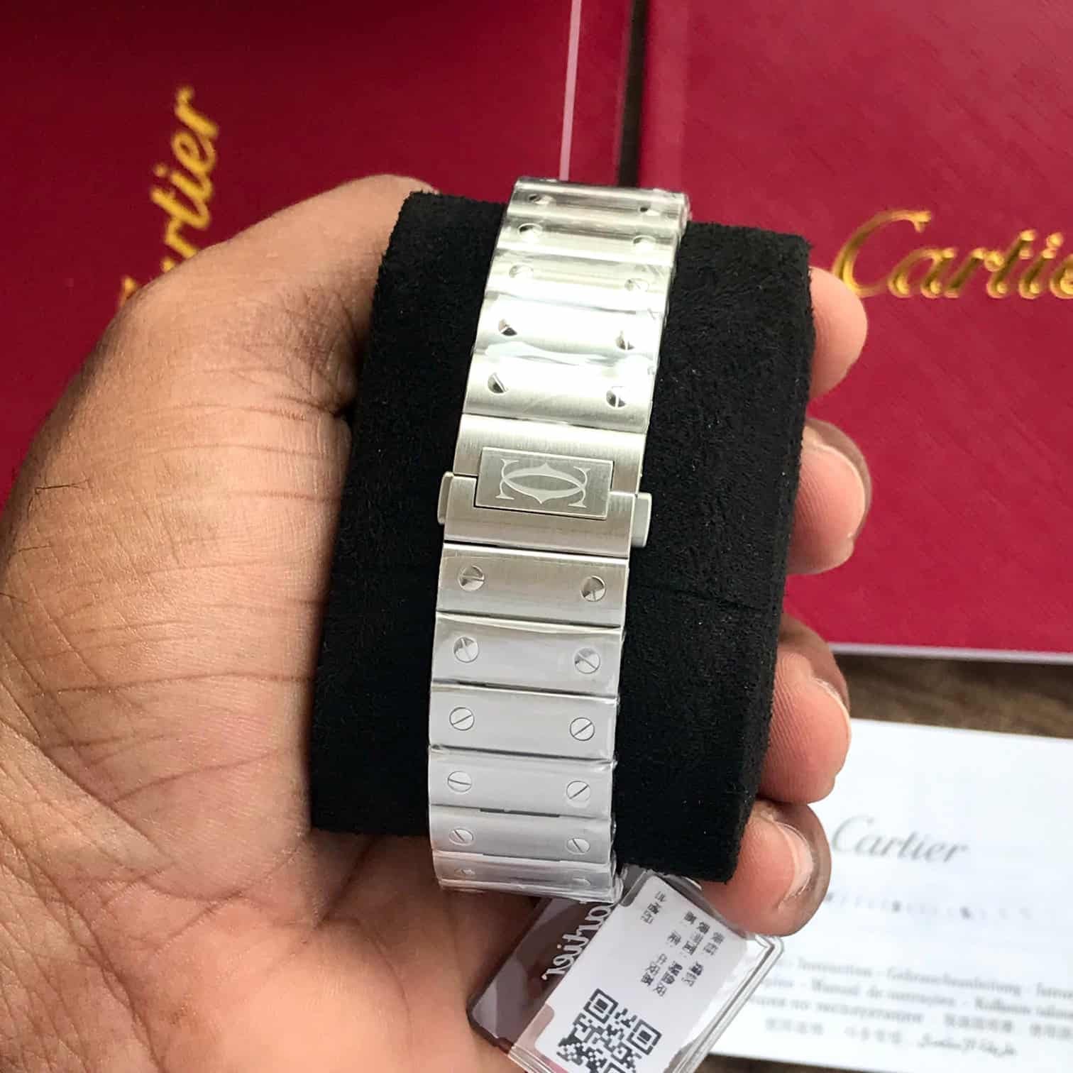 Santos De Cartier Large Swiss ETA Movement Automatic Men’s Watch With Interchangeable Metal & Leather Bracelet
