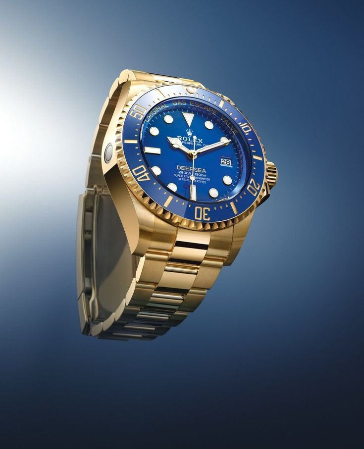 Rolex Deepsea Premiums 43 Gold Blue Dial Automatic Mens Watch
