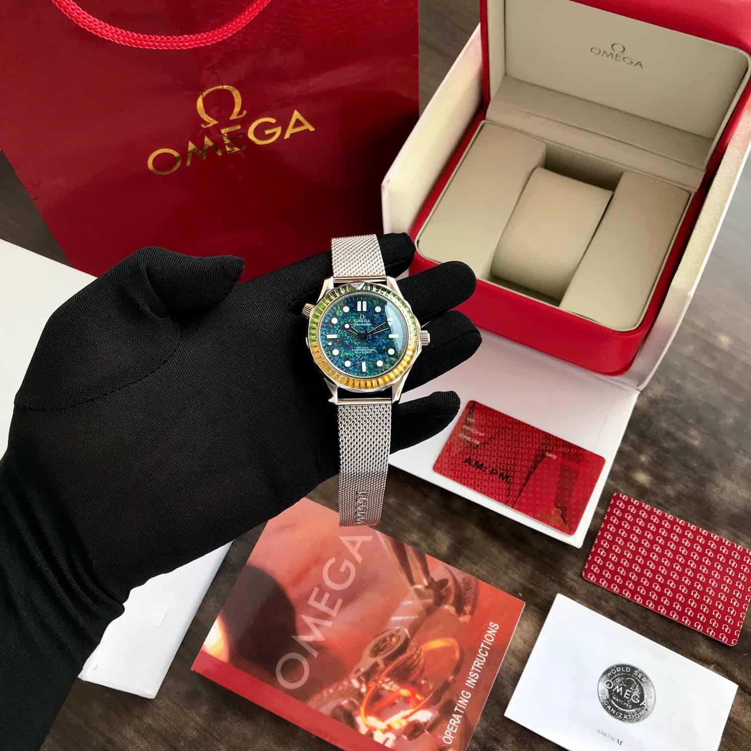 Omega Seamster 007 Limited Edition Automatic Sapphire Chain Belt Mens Watch