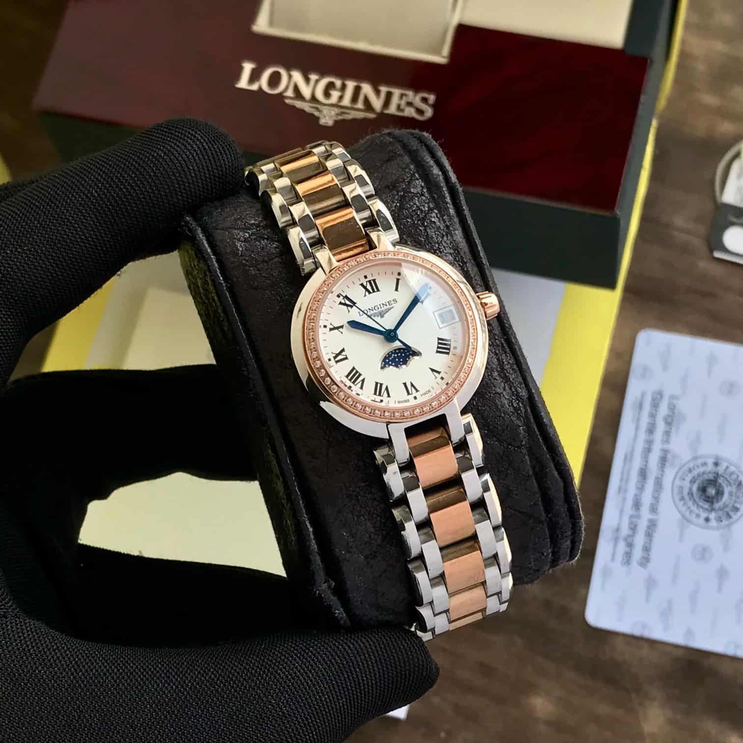 Longines Primaluna Rosegold & Steel Diamond Women’S Watch