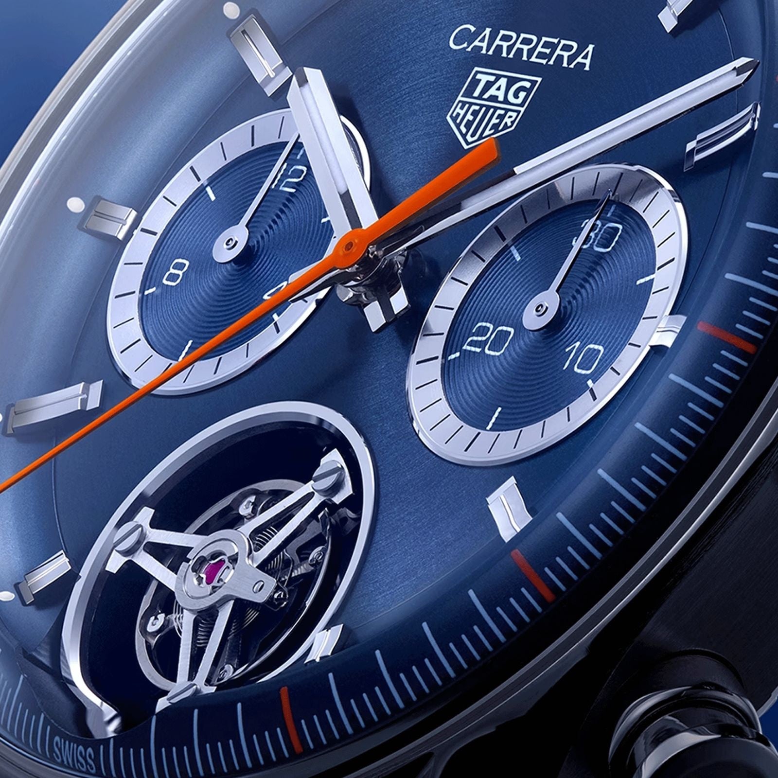 Tag Heuer Carrera Tourbillon Japanese Stainless Steel Blue Dial Men’s Watch