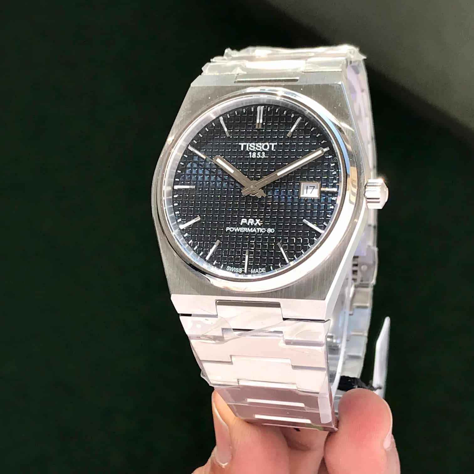 Tissot Poweromatic PRX 100% Authentic Silver Black Dial Automatic Mens Watch
