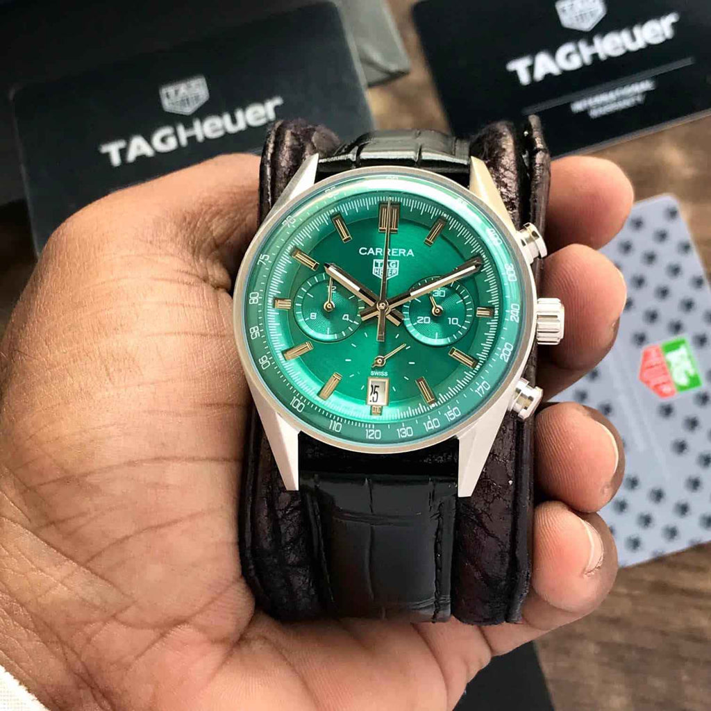 Tag Heuer Carerra Stainless Steel Green Dial Japanese Men’s Watch