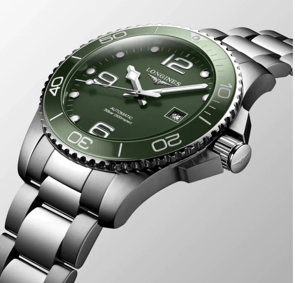New Longines HydroConquest Stainless Steel Automatic Green Dial Men’s Watch
