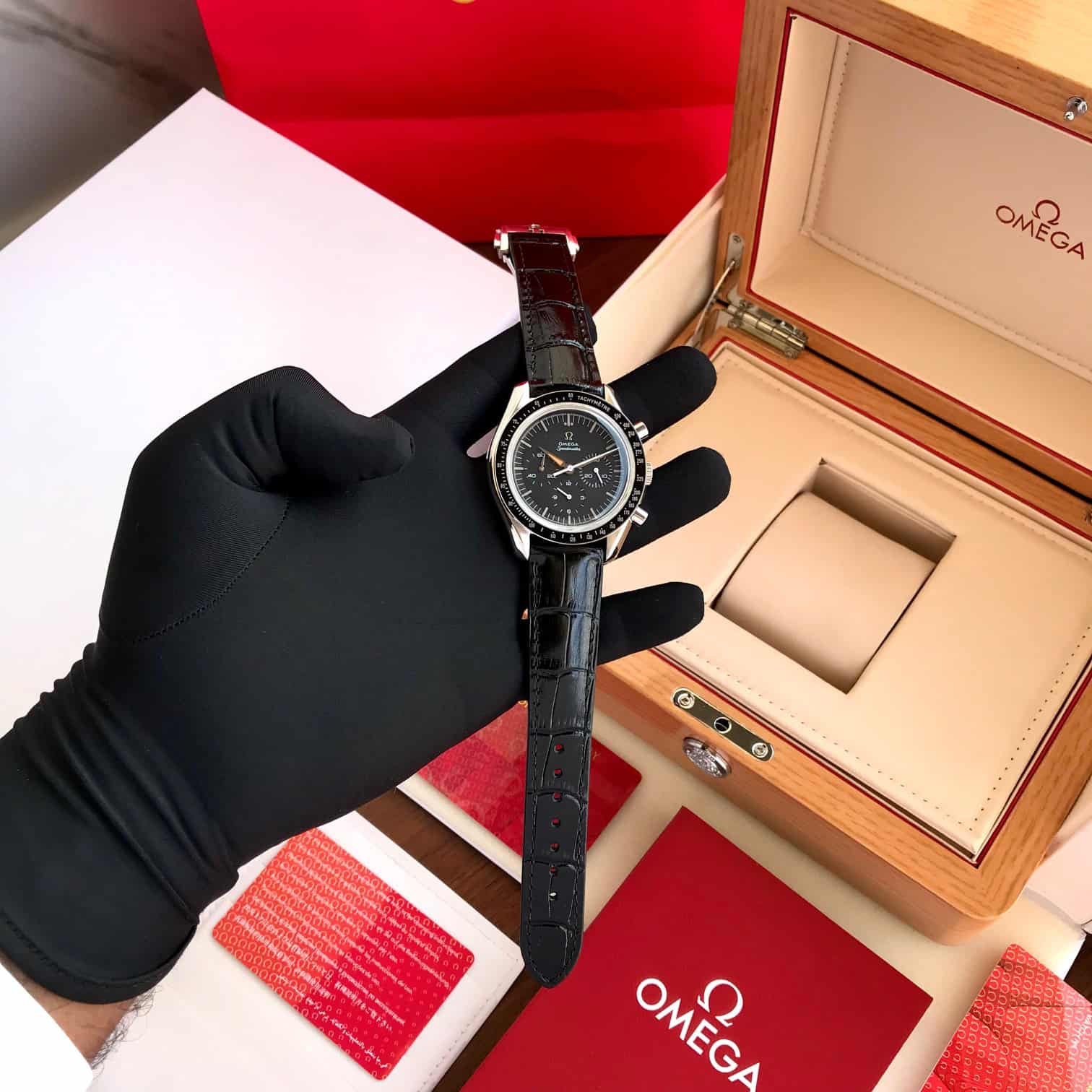Omega Seamster Zurich Edition Japanese Black Leather Mens Watch