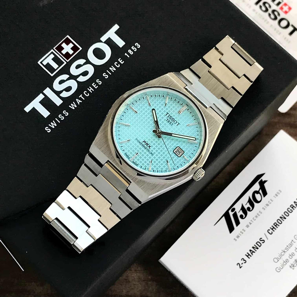 Tissot PRX Powermatic Japanese Tiffany Blue Dial Automatic Mens Watch