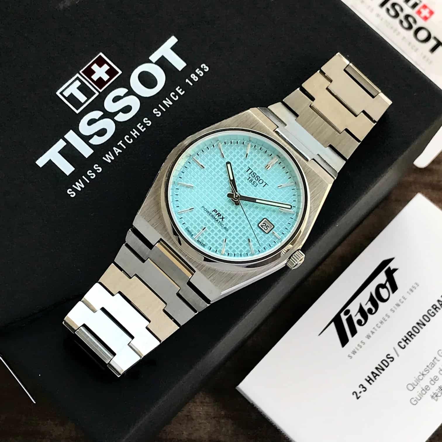 Tissot PRX Powermatic Japanese Tiffany Blue Dial Automatic Mens Watch