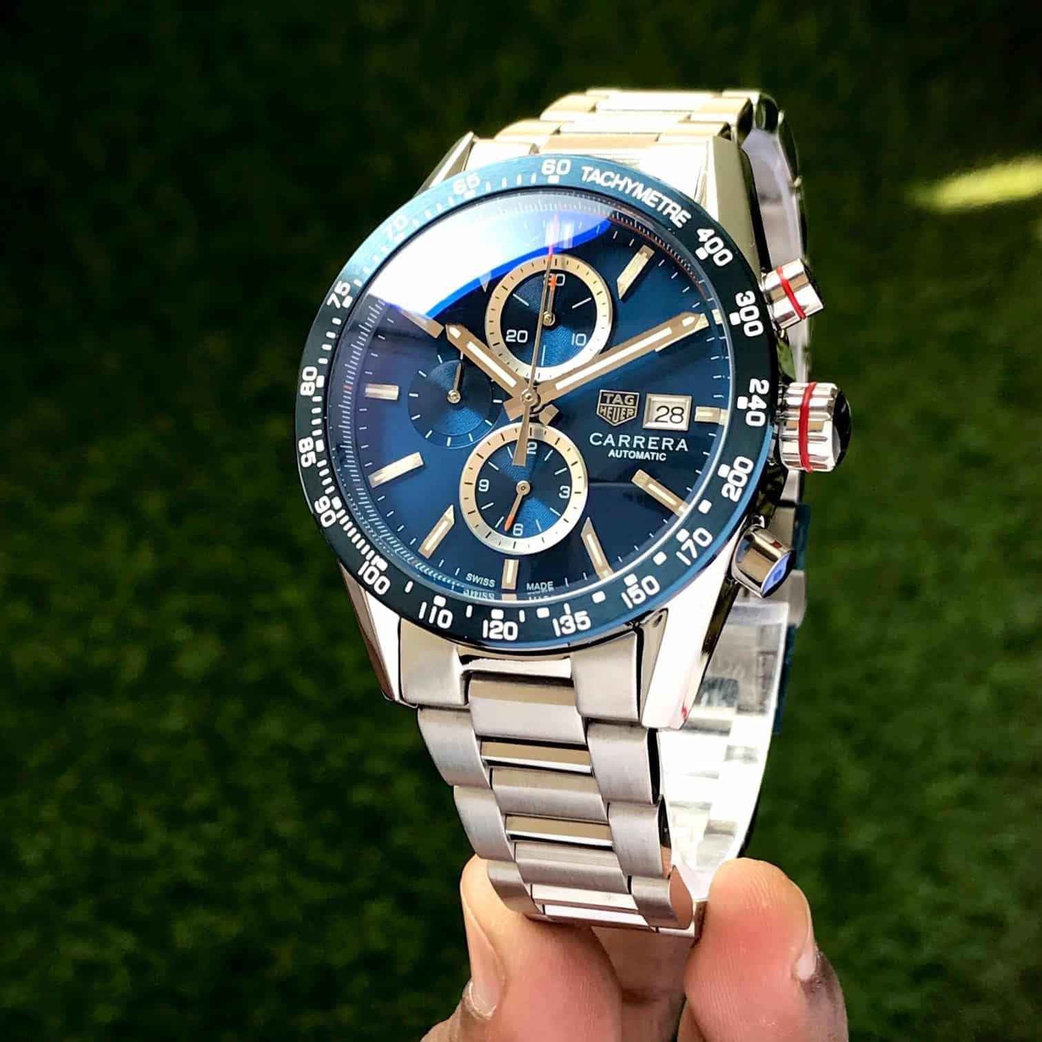Tag Heuer Calibre 16 Silver Blue Dial Japanese Quartz Chronograph’s Mens Watch