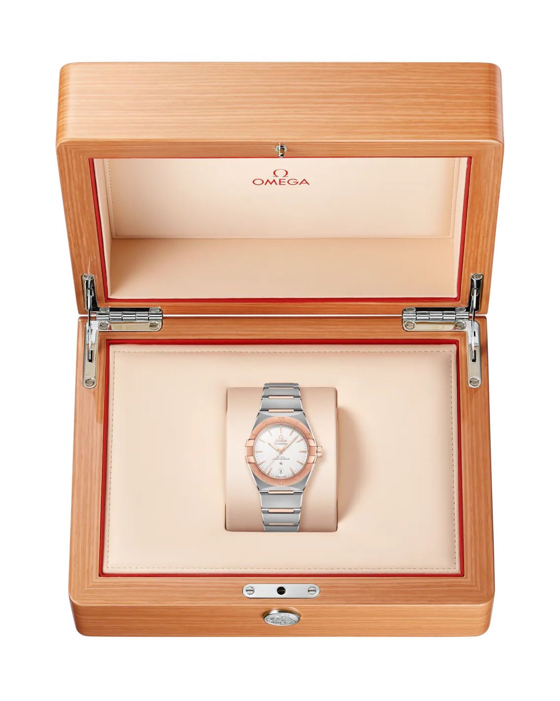 Omega Co-Axial Constellation RoseGold White Dial Japanese Automatic Mens Watch