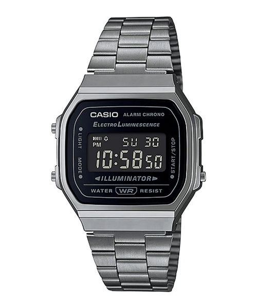 Casio Vintage Retro Collection A168WGG-1B Black Gun Metal Unisex Watch