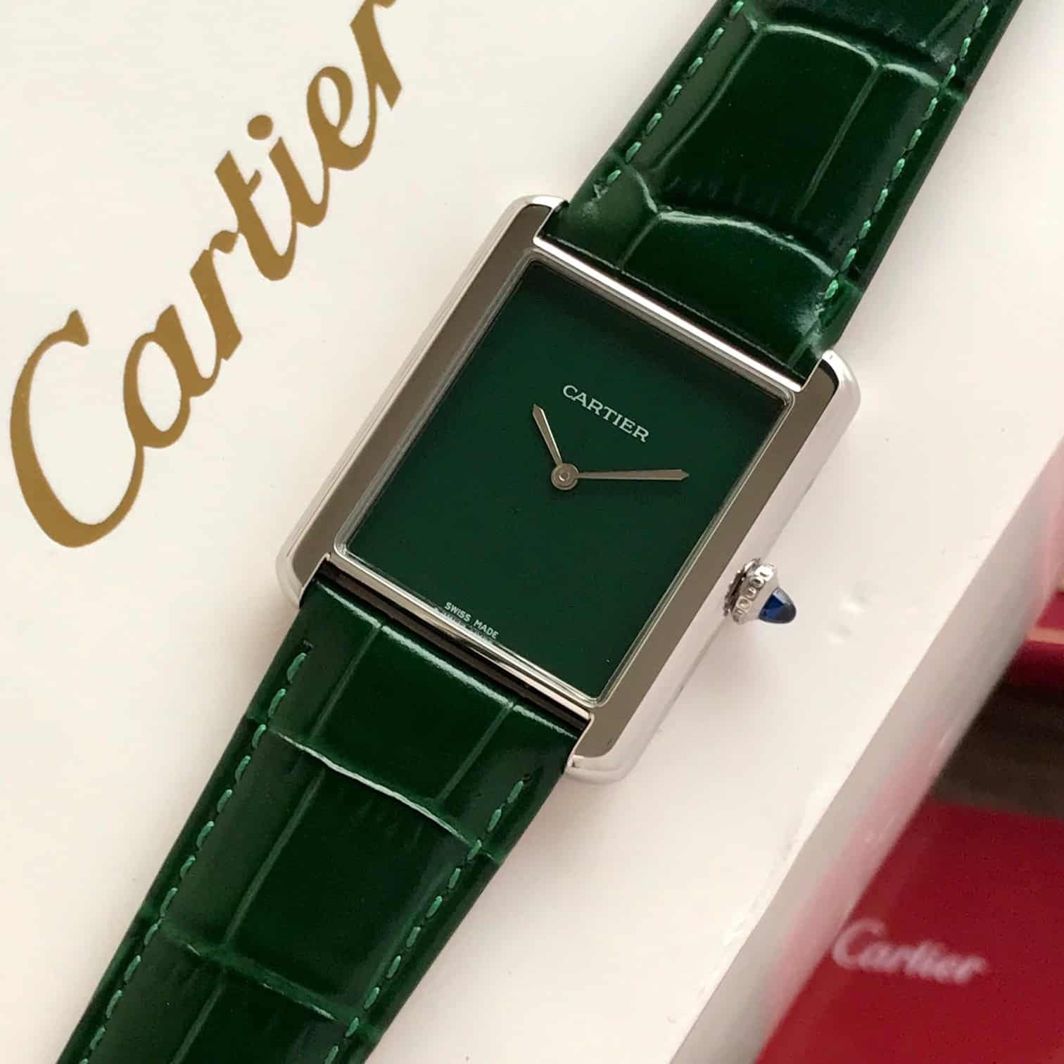 Cartier Tank Must WSTA0056 Silver Green Watch