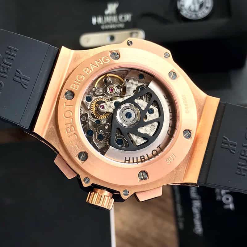 Hublot Big Bang Rosegold Black Swiss ETA Automatic Mens Watch
