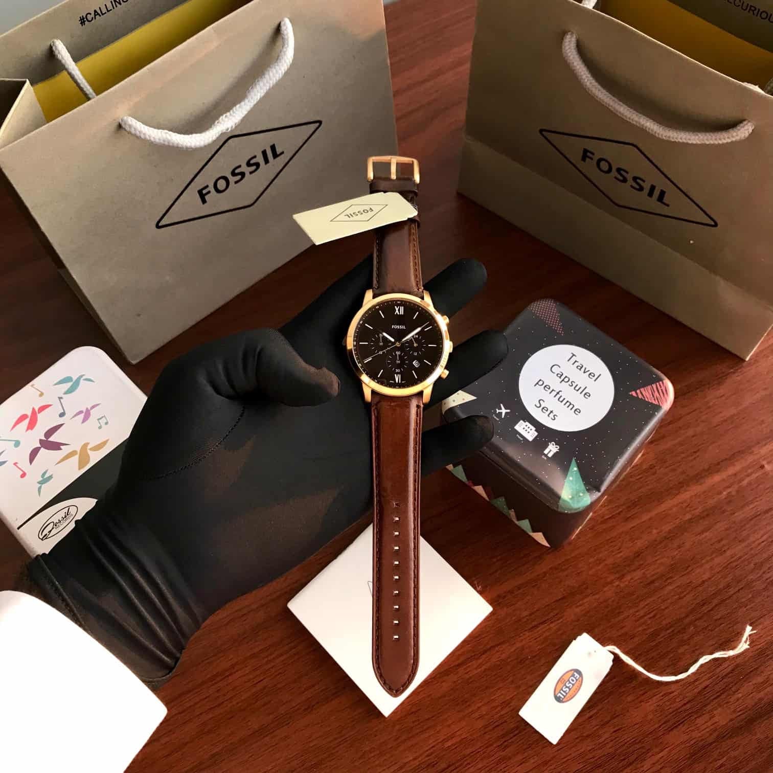 Fossil FS5790 Gold Brown Belt Analogue Men’s Watch