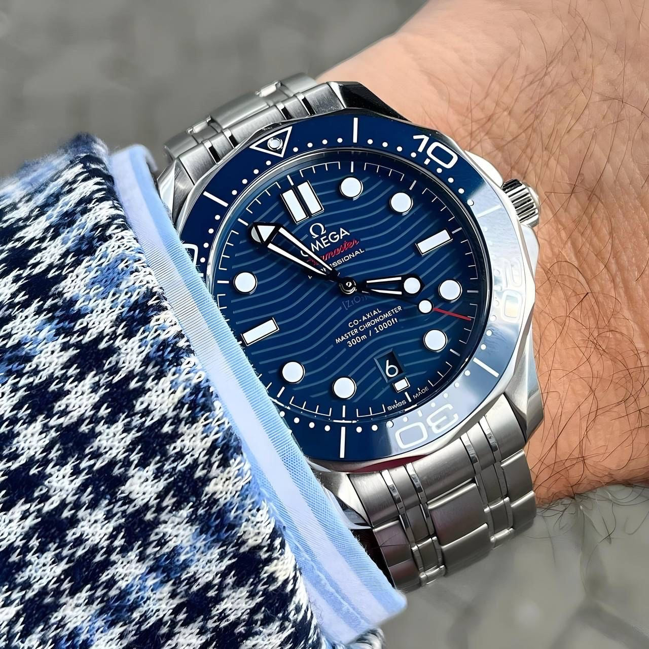 Omega Seamaster Co-Axial Master Chronometer Stainless Steel Blue Dial Automatic Mens Watch