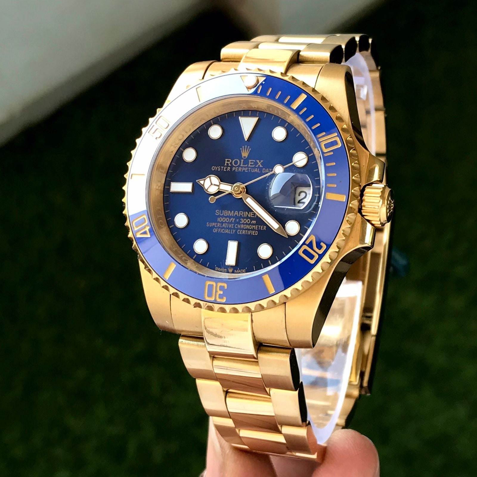 Rolex Submariner Full Gold & Blue Dial Japanese Master Quality Automatic Men’s Watch