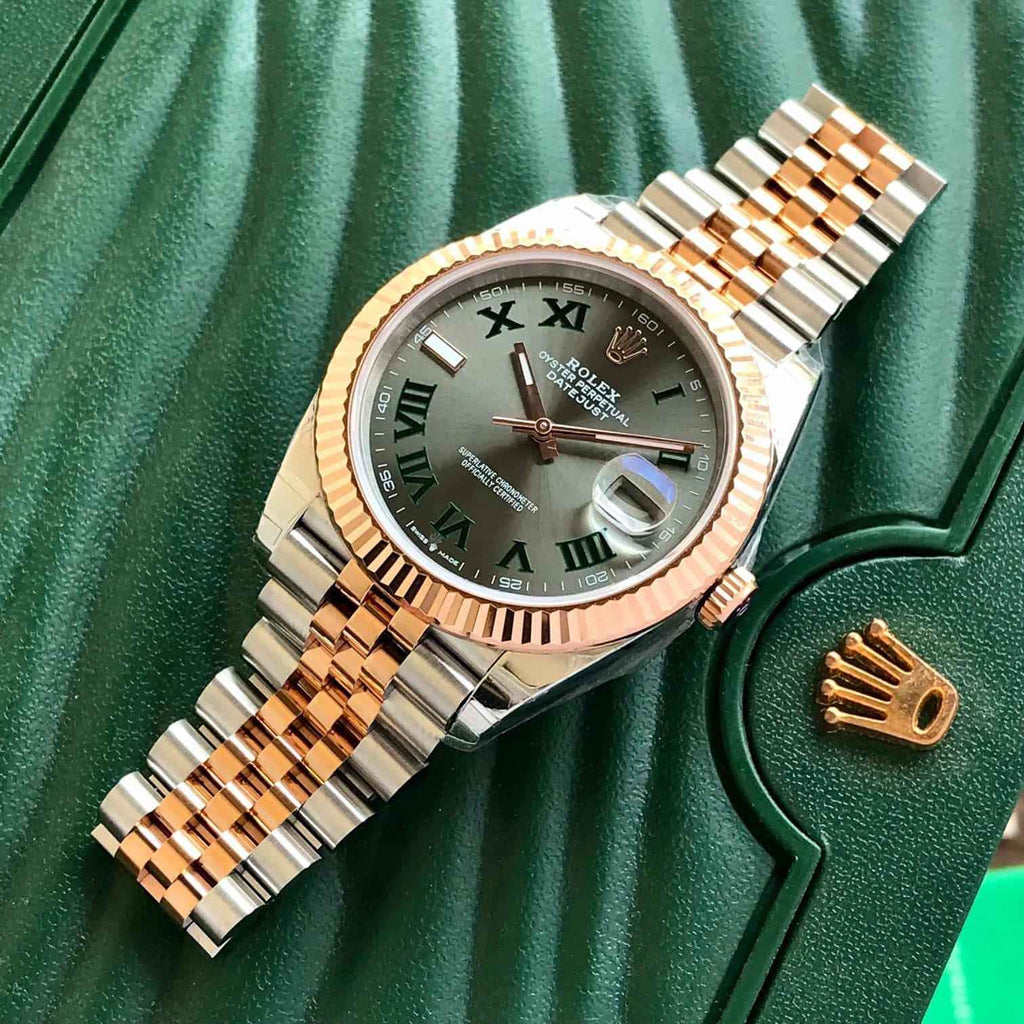 Rolex Date-just Roman Jubilee 41mm Steel and Everose Gold Swiss ETA Men’s Watch