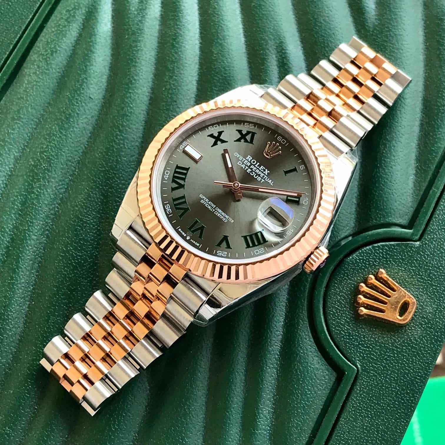 Rolex Date-just Roman Jubilee 41mm Steel and Everose Gold Swiss ETA Men’s Watch