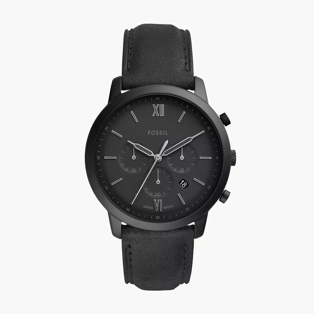 Fossil FS5503 Neutra Chronograph Black Leather Mens Watch