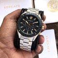 VERSACE Male Black Stainless Steel Chronograph Watch VEHB00619